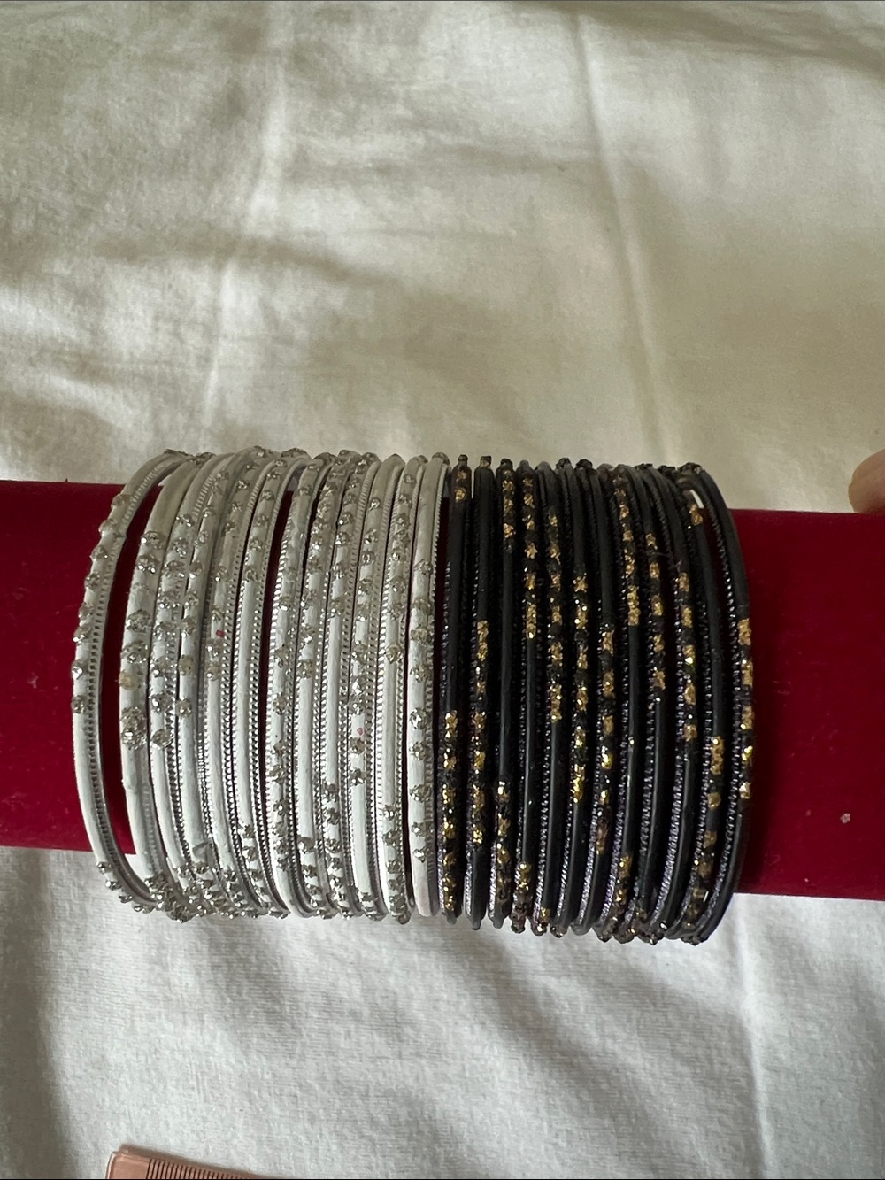 Kids Silver and Black Sparkle Bangle Set - Children's Jewelry